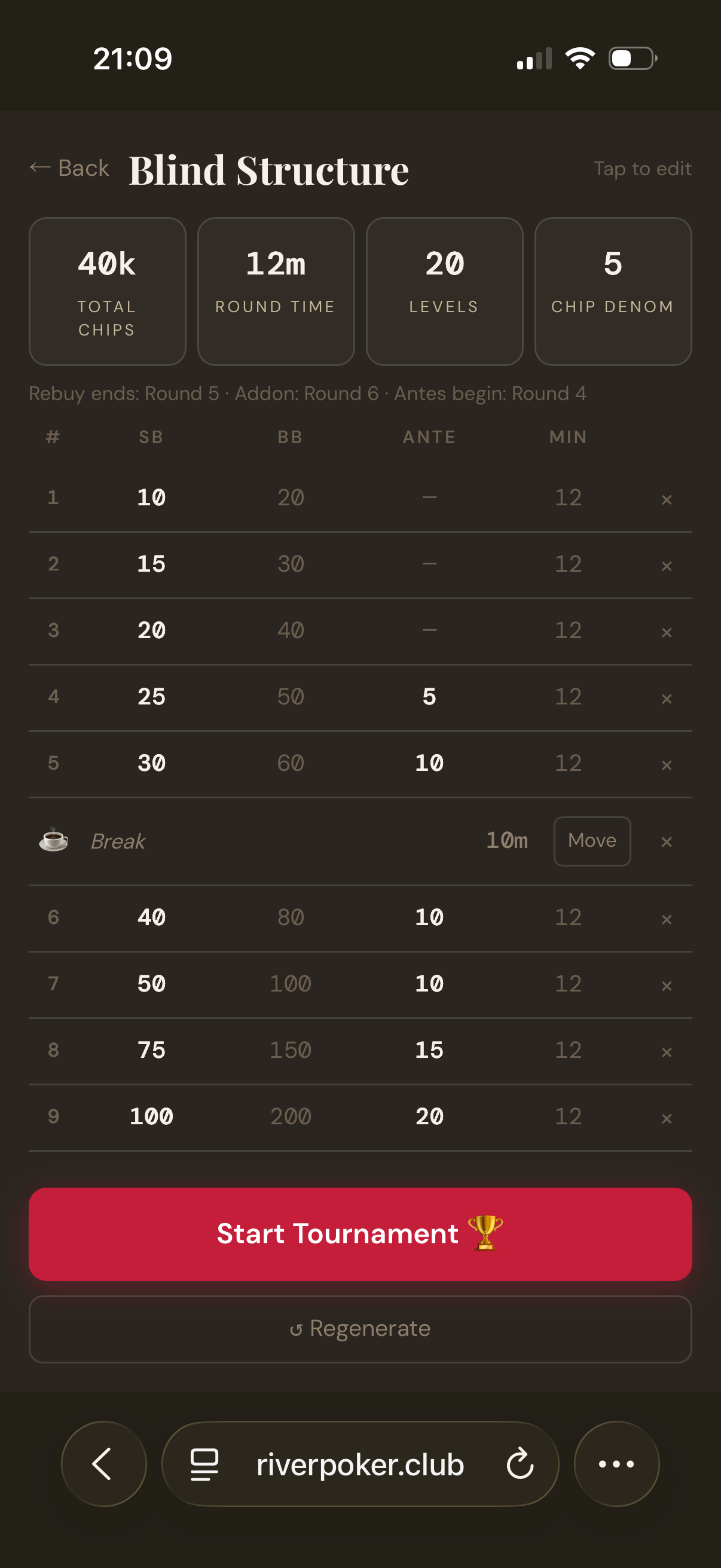 Blind structure setup